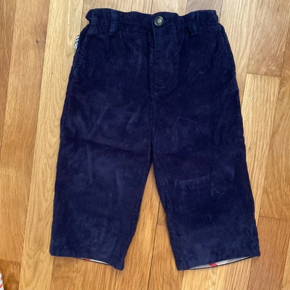 Burberry Navy Corduroy Cotton Pants 12M Authentic